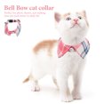 thumbnail image 3 of 1Set Classic Plaid Design Cat Collar Cloth Photo Friendly for Kitten Pet Owners Small Cat Collar With Bell, 3 of 8