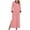 Pink, variant on GigrtiJin Nightshirt for Women Casual Long Sleeve Nightgown V Neck Sleepwear Full Length Pajama Dress with Pocket