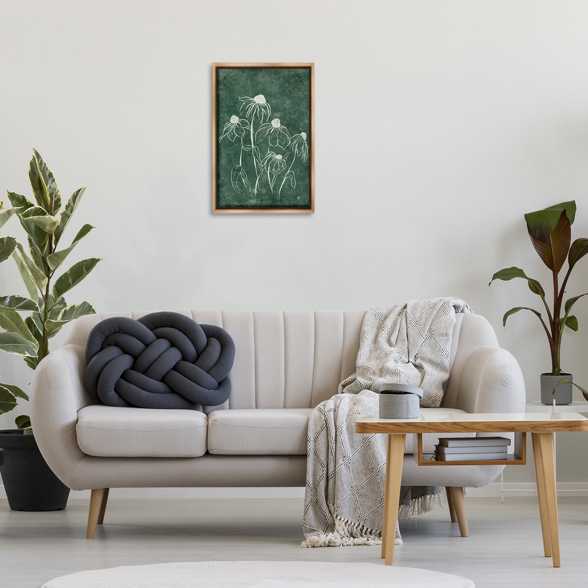Stupell Industries Echinacea Garden Blooms Plants & Flowers Painting Brown Floater Framed Canvas Art Print Wall Art, 17 x 25