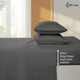 thumbnail image 5 of 900 Thread Count 4 Piece Quality Sheet Set 15 Inch Deep Pocket 100% Egyptian Cotton Color Dark Grey Solid Size Full, 5 of 7