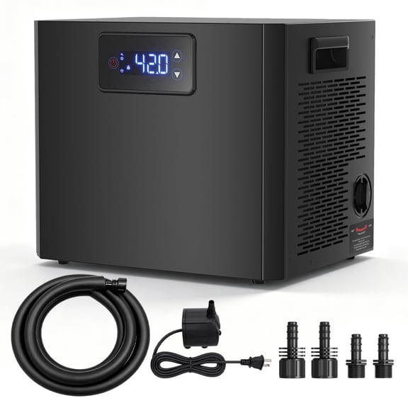 Ecojoy Pro Ice Bath Water Chiller for Cold Plunge Tubs, 1/3 HP Cold Plunge Chiller with Built-in Filter & Pump, Submersible Pump, Insulated Hoses, Ideal for Ice Bath Cold Therapy Recovery
