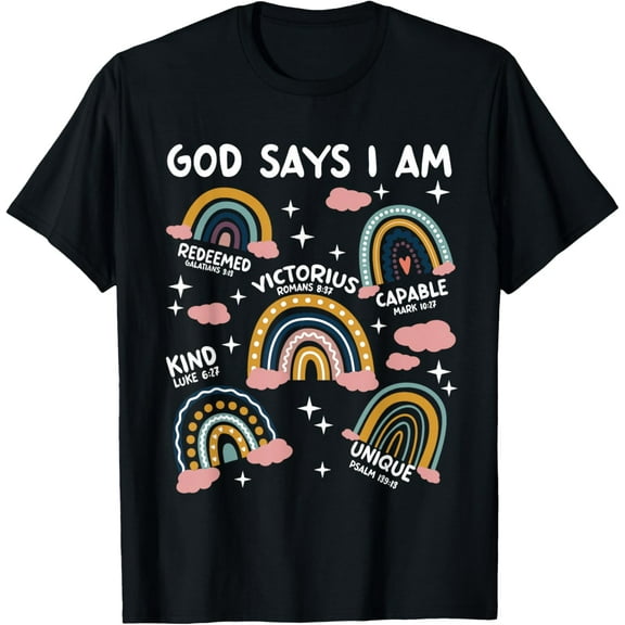 God Says I Am Rainbow Lover Christian Vintage Funny T-shirt