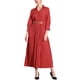 thumbnail image 2 of VESTIDO PLISADO DE MUJER INSPIRE CHIC CON MANGAS 3/4 Y CUELLO EN V, CON CINTURÓN, LONGITUD MAXI, TALLA XL, ROJO, 2 of 6