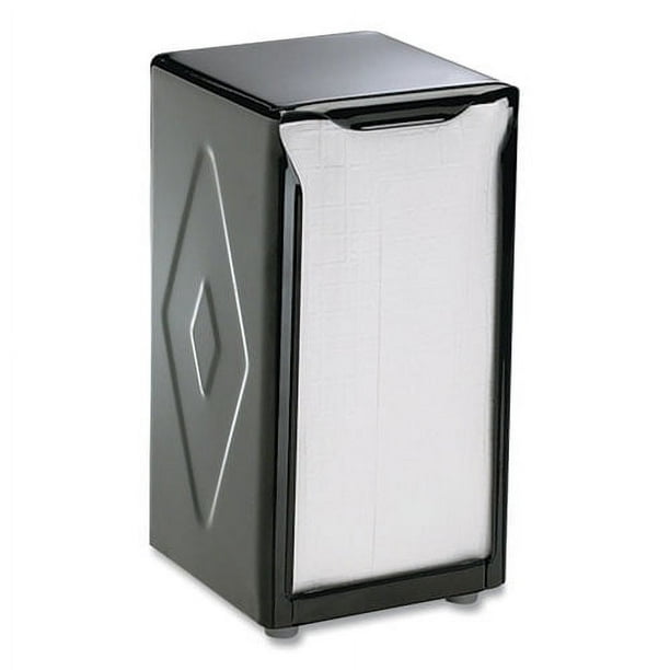 Tabletop Napkin Dispenser, Tall Fold, 3.75 x 4 x 7.5, Capacity: 150, Black Tabletop Napkin Dispenser, Tall Fold, 3.75 x 4 x 7.5, Capacity: 150, Black
