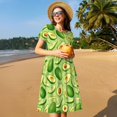 thumbnail image 4 of Balery Green Avocado Vestidos sueltos de manga corta para mujer, vestidos de verano 2025, vestidos casuales de corte A con vuelo., 4 of 6