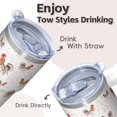 thumbnail image 4 of 20oz Whimsical Chicken Tumbler with Handle Elegant Birthday Christmas Gift for Chicken Fans Women Men Insulated Travel Mug Cup Holder Friendly Durable Build Hot Chocolate Cold Soda Daily Use, 4 of 6