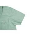 thumbnail image 5 of Bienzoe Boys Button Up Shirt: Short Sleeve Kids Dress Collared Shirts Two Pockets Grassgreen 6, 5 of 10