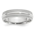 thumbnail image 4 of 10K White Gold 6mm Double Milgrain Comfort Fit Band Ring Size 5, 4 of 7