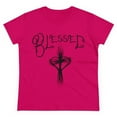 thumbnail image 2 of Blessed ,Hand drawn font, Heart Cross, Christian Art on a Women's Shirt., 2 of 4