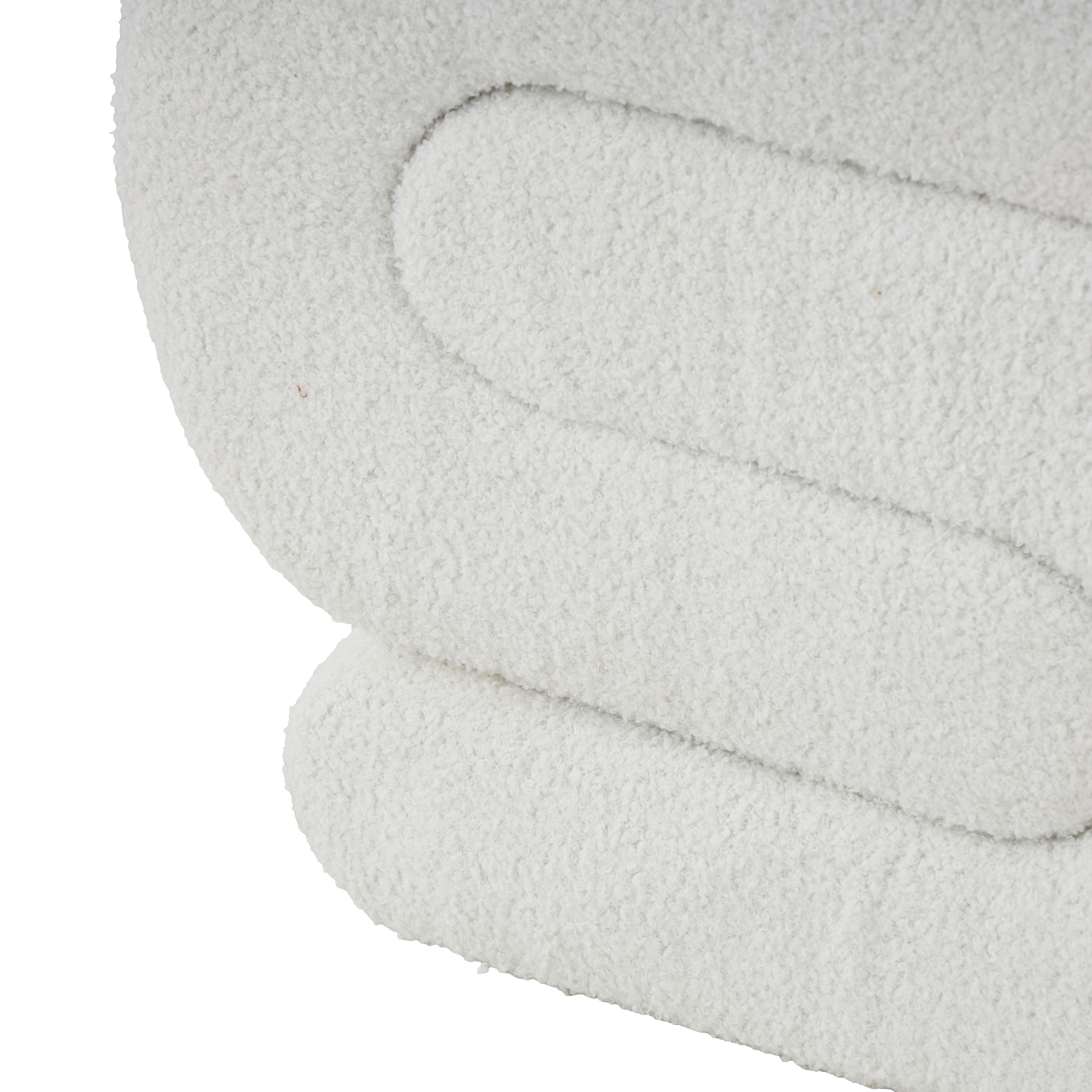 DecMode 20" x 19" White Polyester S- Shaped Ottoman with Connected Arches, 1-Piece