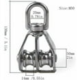 thumbnail image 2 of Polea giratoria de acero inoxidable con rodillo, bloque de polea simple para hardware de alta resistencia, bloque de polea doble resistente a la corrosión con giro flexible (paquete de 1), 2 of 5