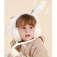 thumbnail image 5 of Orejeras de invierno para niños, cálidas orejeras de felpa a prueba de viento, lindas orejeras para niños y niñas que pueden mover las orejas y calentarlas (blanco) JAMW Sencillez, 5 of 5