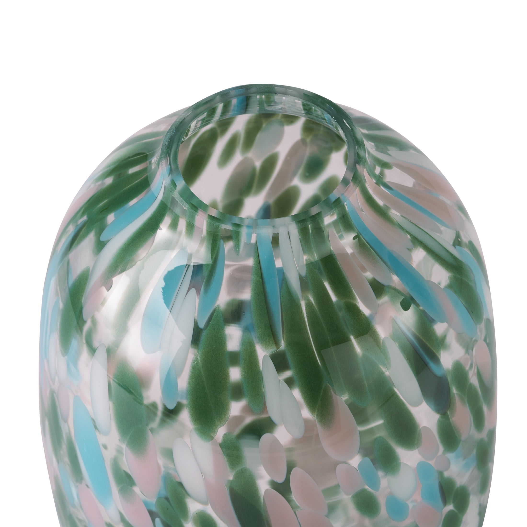 Better Homes & Gardens 10" Green Painted Glass Vase