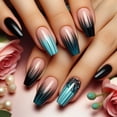 thumbnail image 2 of Autumn and winter dark green rose Chinese ballet nail fake nail retro sweet cool European and American babes ins wind removable nail art, 2 of 7