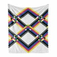 thumbnail image 1 of Psychedelic Soft Flannel Fleece Blanket, Geometric Composition with Colorful Zigzag Chevron Lines Squares Digital Grid, Cozy Plush for Indoor and Outdoor Use, 50" x 60", Multicolor, by Ambesonne, 1 of 6