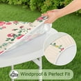 thumbnail image 5 of Round Fitted Tablecloth with Elastic Edges Fits 36"-44" Round Tables Pioneer Colorful Floral Waterproof Table Cover Washable Indoor and Outdoor for Party Kitchen Dinner Banquet Patio Picnic, 5 of 7