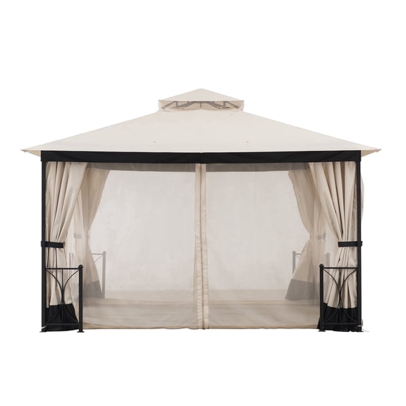 Sunjoy Beige Replacement Mosquito Netting For Belcourt Gazebo (11x13 FT) A101012400/A101012410 Sold At SunNest
