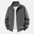 thumbnail image 5 of Jerdar Men's Nylon Jacket Lightweight Thin Zip Pockets Solid Color Long Sleeve No Hood Casual Windproof Water Resistant Everyday Coat Outerwear Crop Jackets for Men, 5 of 8