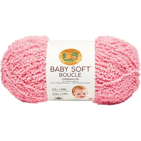 - Lion Brand Baby Soft Boucle Yarn-Candy Pink