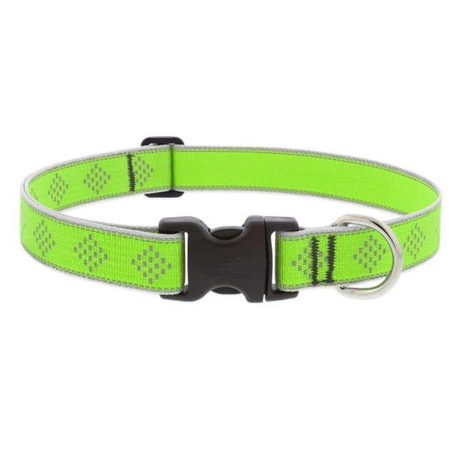 Collar para perro LupinePet, verde reflectante, 2,5 cm de ancho, 30-51 cm
