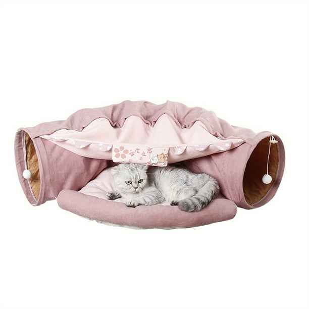 Collapsible Cat Tunnel Bed: A Fun, Washable Toy for Indoor Cats of All Sizes!