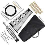 Moccha 30 Notes Percussion Glockenspiel Bell Kit, with Electroplated Adjustable Height Frame, Music Stand, an 8" Practice Pad, and a Pair of Bell Mallets and Wooden Drumsticks, Carrying Bag