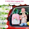 thumbnail image 3 of Costway 2PC Kids Carry On Luggage Set 12" Backpack and 16" Rolling Suitcase for Travel, 3 of 10