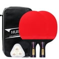 thumbnail image 2 of Table Tennis Racket Set Poplar Double-sided Anti-adhesive Ping Pong Paddle+ball, 2 of 7
