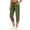 Army Green #021, variant on Womens Linen Cropped Jogger Pants Elastic Drawstring Waist Casual Summer Trousers with Pockets Lightweight Lounge Pants, M