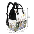 thumbnail image 2 of Balery Herbs and Wildflowers Mummy Backpack - Waterproof Twill Canvas, Large Capacity Diaper Bag with Multiple Pockets and Adjustable Straps, 2 of 6