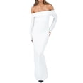 thumbnail image 2 of Coduop Women's Off Shoulder Long Sleeve Elegant Bodycon Midi Party Dresses, 2 of 6