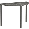 thumbnail image 1 of Outsunny Half Round Side Table, Rattan Coffee Table with Metal Frame Grey, 1 of 10