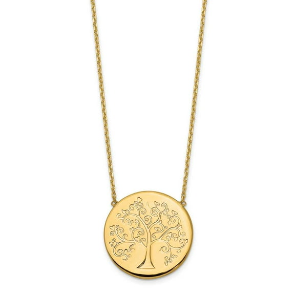 14k Gold Polished Tree of Life Necklace