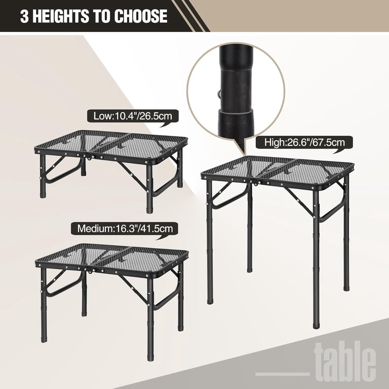 Redcamp Folding Grill Table, 3-Height Adjustable photo 8