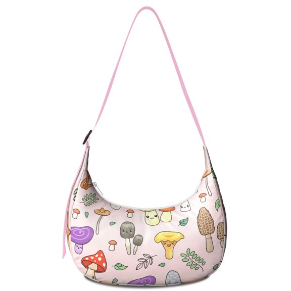 Botanical Mushroom Magical Forest Mushrooms Crossbody Bag for Women Vintage Mushroom Boho Mushroom Corduroy Shoulder Purse Whimsical Mushroom Lightweight Purse