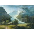 thumbnail image 3 of Johann Heinrich Bleuler 24x18 Black Modern Framed Museum Art Print Titled - The Glacier of Grindelwald with Mountain Peaks Fieschhorner and Hornligrat, 3 of 5