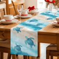 thumbnail image 5 of Blue Coastal Table Runner 72 Inches, Sea Turtle Beach Nautical Seaside Ocean Bed Runner Dresser Scarves Tabletop for Indoor Outdoor Parties/Ceremony/Banquet, 18" x 72", 5 of 9