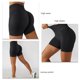 thumbnail image 4 of Pantalones cortos de yoga de cintura alta para mujer, pantalones cortos atléticos sin costuras con control de barriga para gimnasio en casa, entrenamiento para correr, negro M, 4 of 5