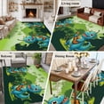 thumbnail image 5 of Funny Dinosaur Area Rugs 5'x8', Washable Small Throw Rugs for Classroom Bedroom, Playing Guitar Palm Tropical Green Silhouette Indoor Outdoor Rug Non-Slip Low Pile Carpet Runner Reversible Floor Mats, 5 of 8