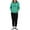 C-a-Green, variant on 2025 2Pc Women Pure Color Women Dress Suites Suit Short Sleeve Leisure Women's Jumpsuits Pocket Home Sweatpants