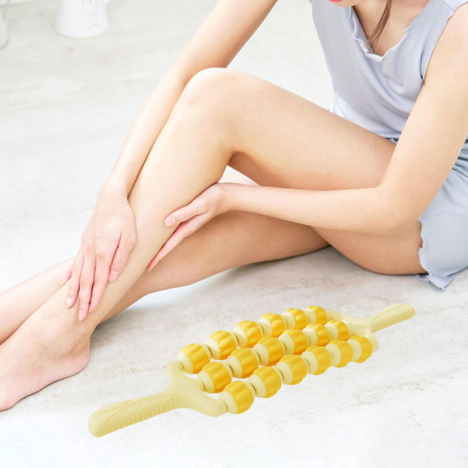 Baoblaze Massage Roller Rod Sensory Integration Training Device Deep Tissue Calf Rolling Yellow 3 Row
