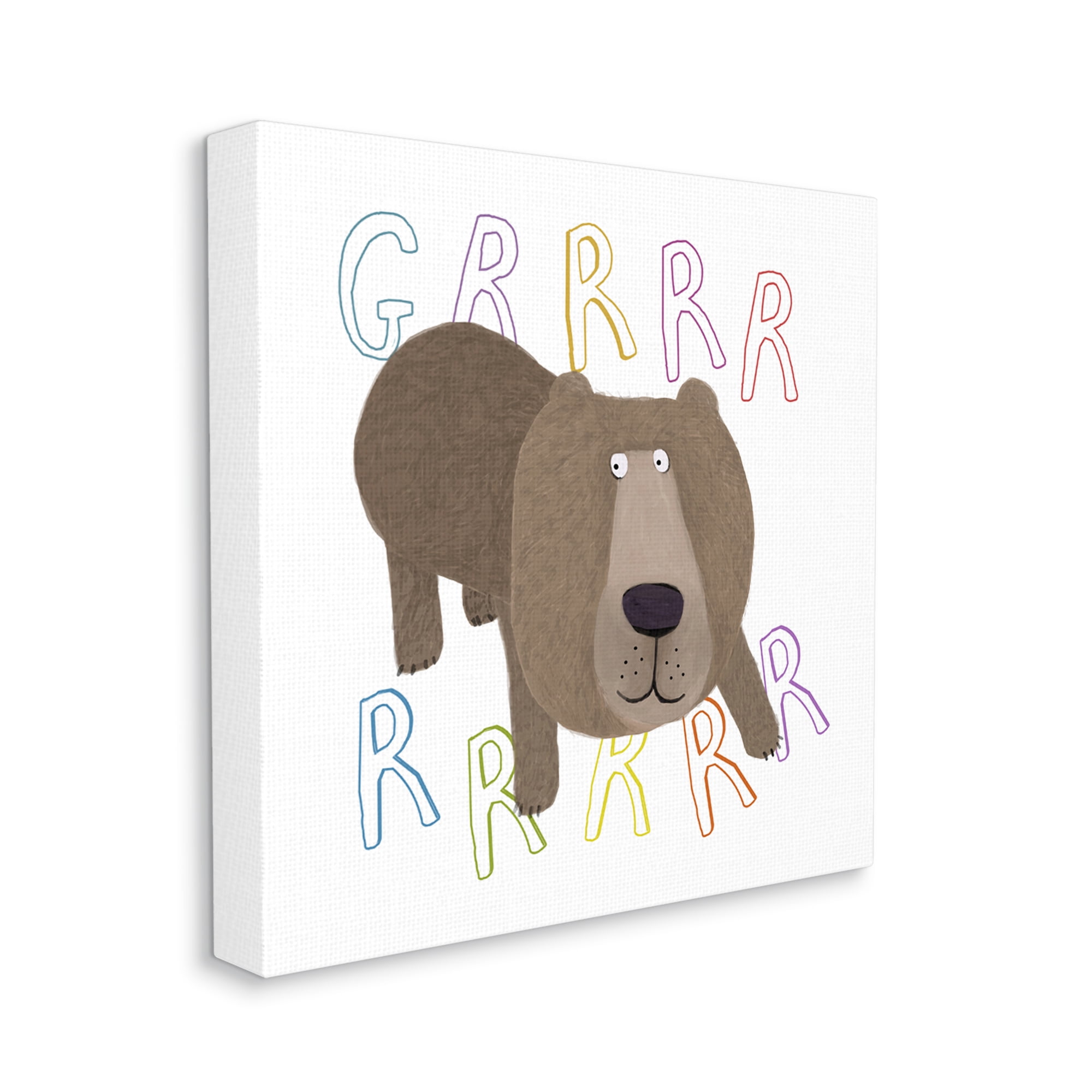Stupell Industries Grrrr Roaring Wild Bear Animals & Insects Painting Gallery Wrapped Canvas Print Wall Art, 30 x 30