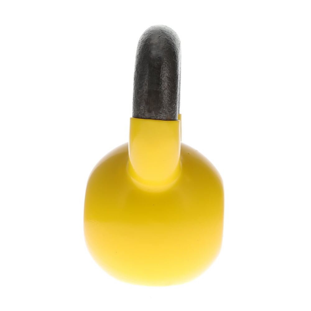 Body Sport Cast Iron Vinyl Coated Kettlebell, 12 lb. - Professional Weight Training Equipment for Home & Gym Workouts (Yellow)