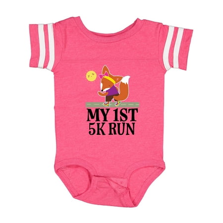 

Inktastic 5K Run First Race Fitness Running Girls Baby Bodysuit