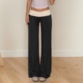 thumbnail image 3 of RUTAYY Women's Casual Sweatpants Low Rise Color Block Wide Leg with Pockets Everyday Wear Comfort Athletic Wear Travel Elegant Trousers, 3 of 4