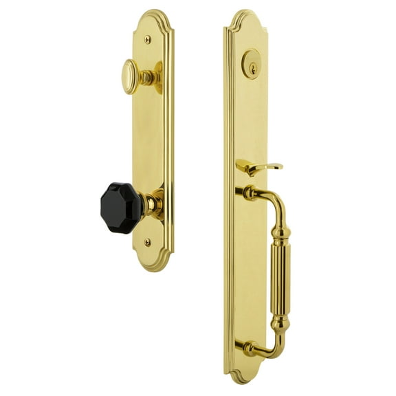 Grandeur Arcfgrlyo_Eset_238 Arc Solid Brass Rose Keyed Entry Single Cylinder 'F' Grip