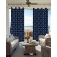 thumbnail image 4 of Navy Blue Blackout Curtains 96 Inches Long, Geometric Leaf Diamond Plaid Abstract Check Thermal Insulated Black Out Curtains, Darkening Window Curtain Drapes for Bedroom Living Room 52"x96" 2 Panels, 4 of 8