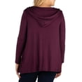 thumbnail image 2 of 24seven Comfort Apparel Plus Size Open Front Lightweight Hooded Cardigan, 2 of 4