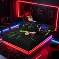 thumbnail image 4 of meiyoeat Graffiti Splash Game Controller Twin Sheet Sets for Boys Teens Gamers, Colorful Graffiti Gaming Console Bedding, 3pcs, 1 Flat Sheet, 1 Fitted Sheet and 1 Pillowcase, 4 of 6