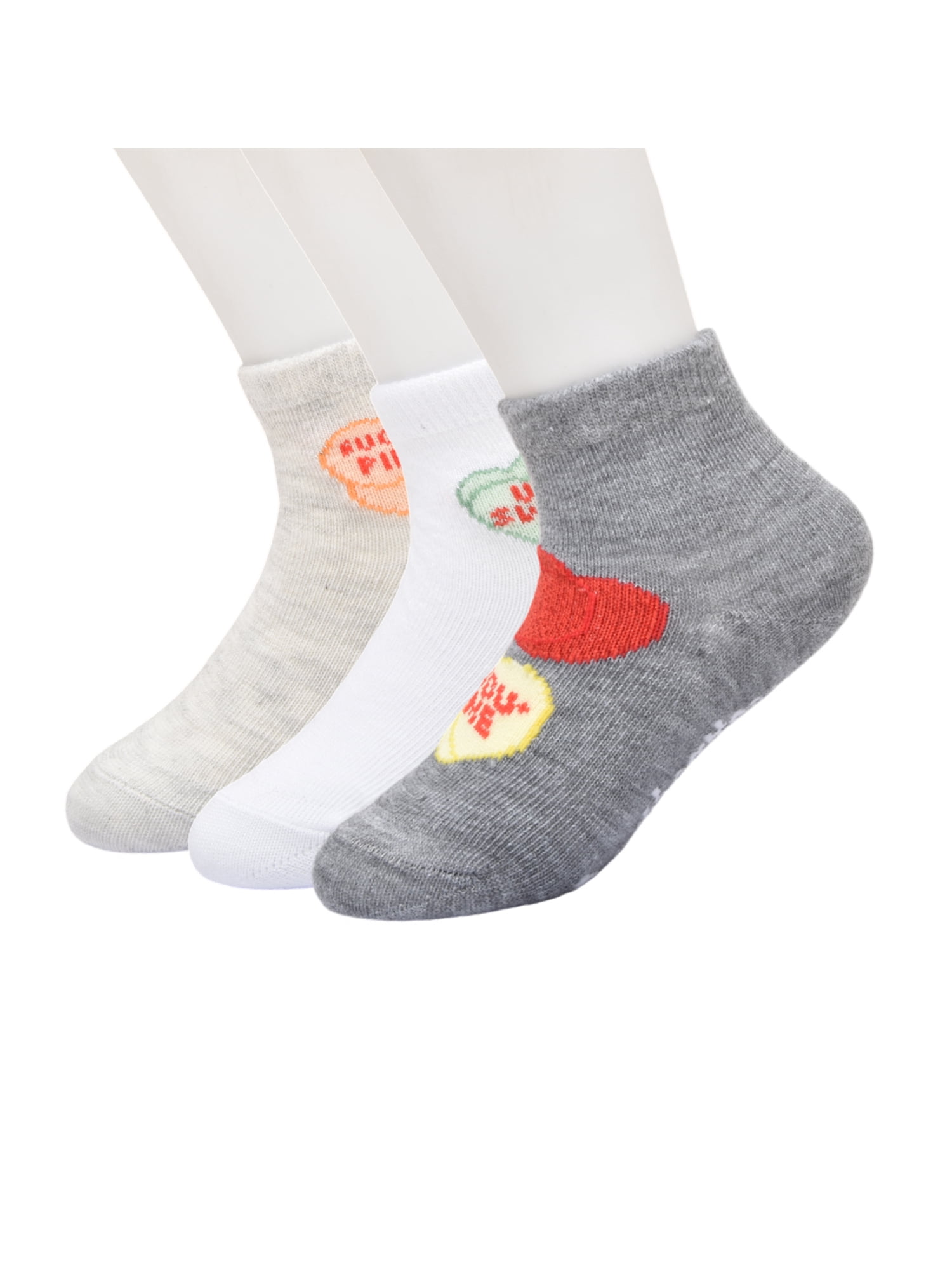 Sweethearts Unisex Toddler Ankle Valentines Socks, 3-pack, Sizes 12M-5T